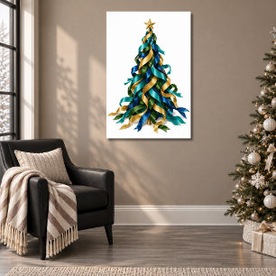 Weihnachtsbaum mit Bändern Poster