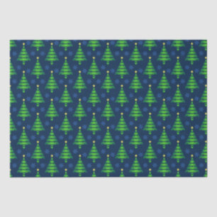 Weihnachtsbaum mit Blauer Schneeflocke und Hinterg Seidenpapier