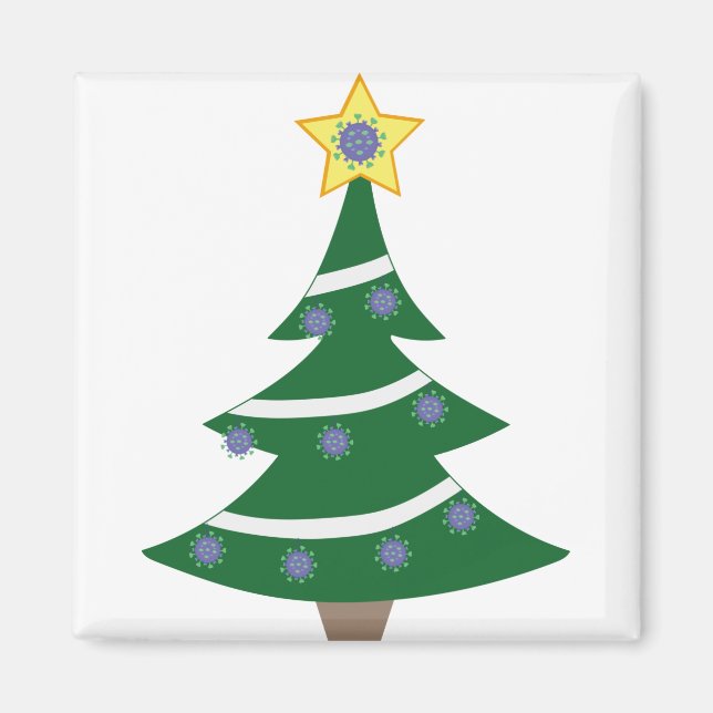 Weihnachtsbaum mit Covid Molecules Magnet (Vorne)