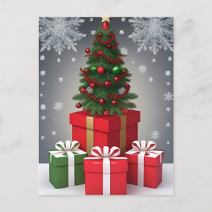Weihnachtsbaum mit Dekorationen Postkarte
