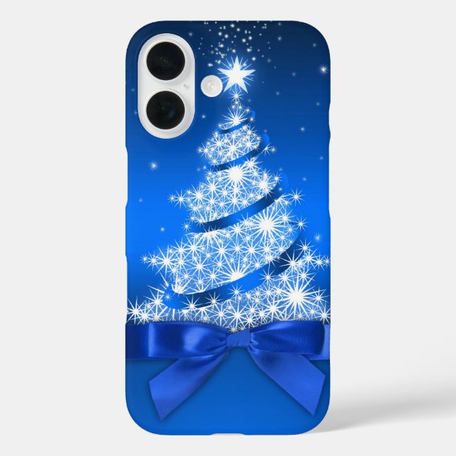 Weihnachtsbaum mit Fake Bow iPhone 16 Hülle (Rückseite)
