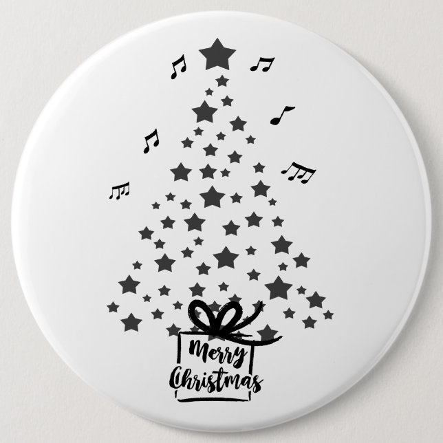 Weihnachtsbaum mit Geschenk und musikalischen Beme Button (Vorderseite)