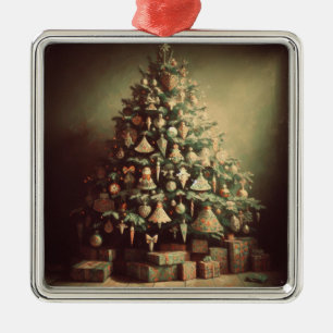 Weihnachtsbaum mit Geschenken Boho Xmas Urlaub Ornament Aus Metall