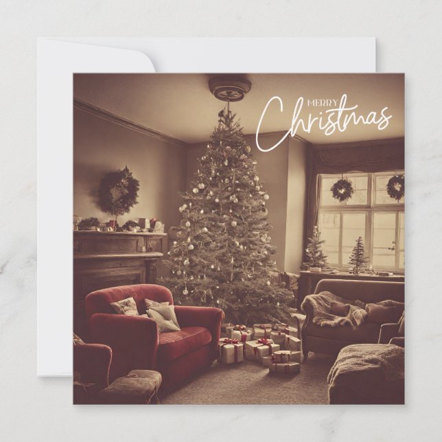 Weihnachtsbaum mit Geschenken Feiertagskarte (Vorderseite)