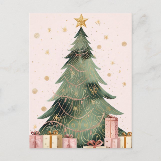 Weihnachtsbaum mit Geschenken Postkarte (Vorderseite)