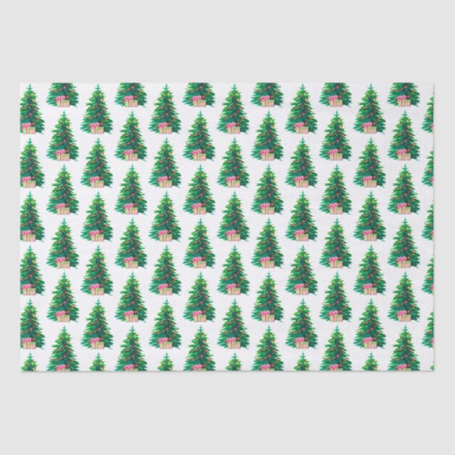 Weihnachtsbaum mit Geschenken Seidenpapier (Vorderseite)