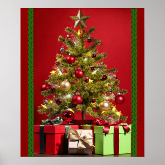Weihnachtsbaum mit Geschenkplakat Poster