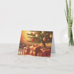 Weihnachtsbaum mit goldenen Geschenken Karte