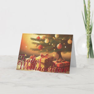 Weihnachtsbaum mit goldenen Geschenken Karte