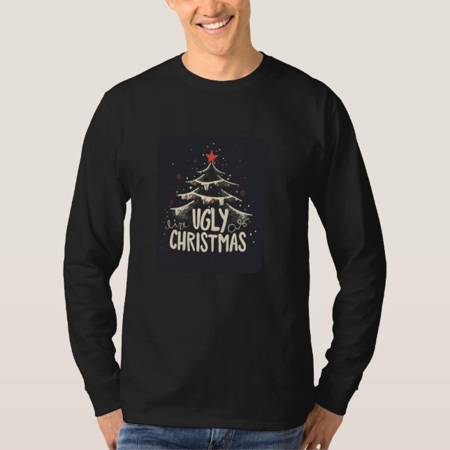 Weihnachtsbaum mit hässlichem WeihnachtsOutfit für T-Shirt (Vorderseite)