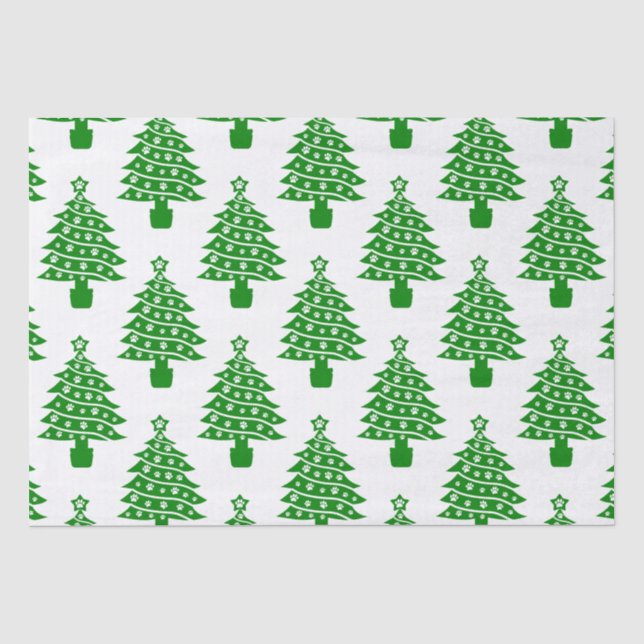Weihnachtsbaum mit Hundeschlittendrucken Seidenpapier (Vorderseite)