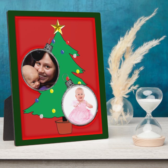 Weihnachtsbaum mit Ihren Fotos Fotoplatte (Seite)