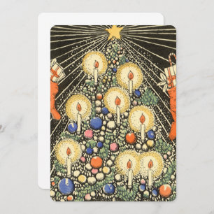 Weihnachtsbaum mit Kerzen Einladung