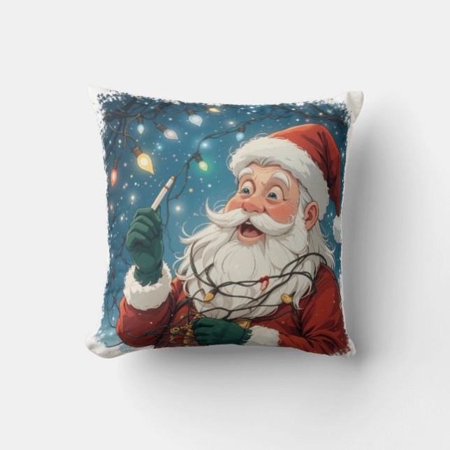 Weihnachtsbaum mit Lichtern Kissen (Vorderseite)