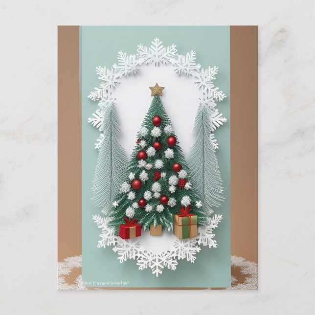 Weihnachtsbaum mit Ornamenten Postkarte (Vorderseite)