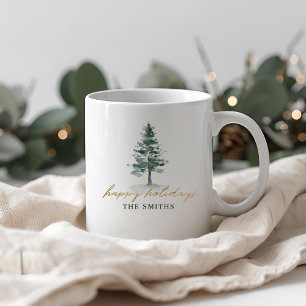 Weihnachtsbaum mit personalisiertem Namen Kaffeetasse