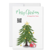 Weihnachtsbaum mit Red Present Flat Holiday Card