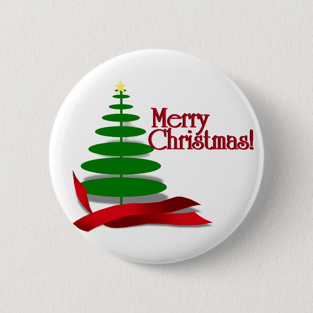 Weihnachtsbaum mit Red Ribbon Button (Vorderseite)