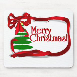Weihnachtsbaum mit Red Ribbon Mousepad