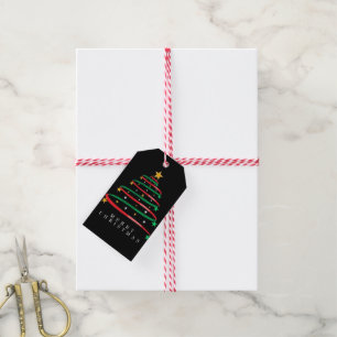 Weihnachtsbaum mit Ribbons und Sternen Geschenkanhänger