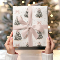 Weihnachtsbaum mit rosa Bow