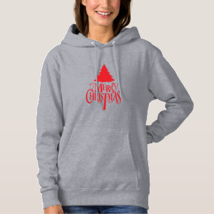 Weihnachtsbaum mit rotem Baum Hoodie