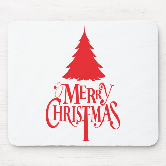 Weihnachtsbaum mit rotem Baum Mousepad (Vorne)