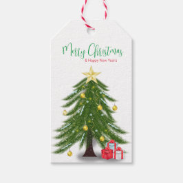 Weihnachtsbaum mit rotem Geschenk Geschenkanhänger