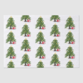 Weihnachtsbaum mit rotem Geschenk Seidenpapier