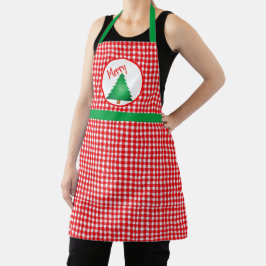 Weihnachtsbaum mit Rotem Gingham Feiertag Schürze