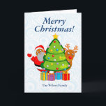 Weihnachtsbaum mit schwarzem Weihnachtsmann und Ru Feiertagskarte<br><div class="desc">Weihnachtsbaum mit einem schwarzen Weihnachtsmann und Rudolph, der von dahinter herausschaut, nachdem er Weihnachtsgeschenke geliefert hat. Im Text steht "Frohe Weihnachten ADD FAMILIENNAME". Klicken Sie auf die Schaltfläche "Anpassen", um Ihren eigenen TEXT hinzuzufügen, Ihre eigenen Änderungen vorzunehmen und Ihr eigenes Original und einzigartiges Geschenk zu erstellen. KONTAKTIEREN SIE UNS, WENN...</div>