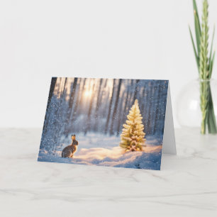 Weihnachtsbaum mit sonniger Aussicht Feiertagskarte