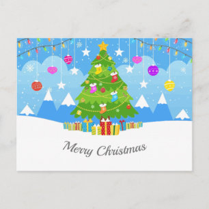 Weihnachtsbaum mit Stern und Presentage Urlaub Postkarte