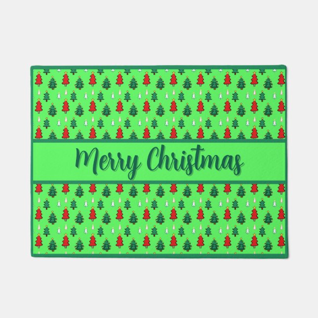 Weihnachtsbaum mit sternenüberragenden nahtlosen M Fußmatte (Vorderseite)