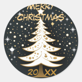 Weihnachtsbaum mit Sticker für Silberschmuck