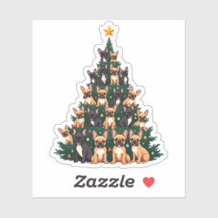 Weihnachtsbaum mit Terrier Hunden Weihnachtsgesche Aufkleber