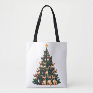 Weihnachtsbaum mit Terrier Hunden Weihnachtsgesche Tasche