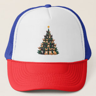 Weihnachtsbaum mit Terrier Hunden Weihnachtsgesche Truckerkappe