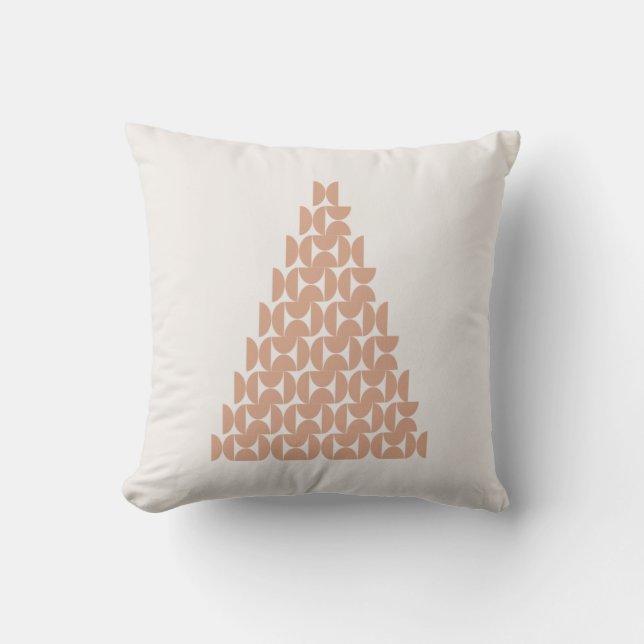 Weihnachtsbaum Mitte des Jahrhunderts Moderne Beig Kissen (Vorderseite)