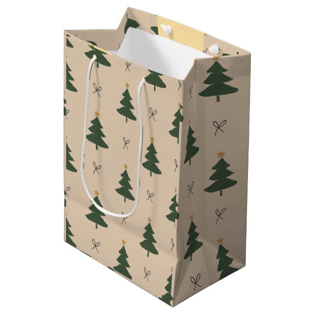 Weihnachtsbaum Mittlere Geschenktüte (Vorderseite Schrägansicht)
