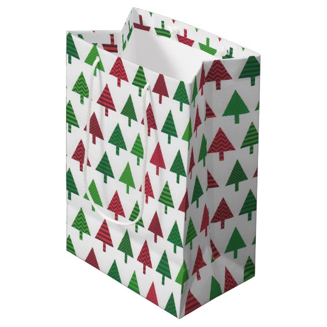 Weihnachtsbaum Moderne Elegante Einfache Ferien Mittlere Geschenktüte (Vorderseite Schrägansicht)