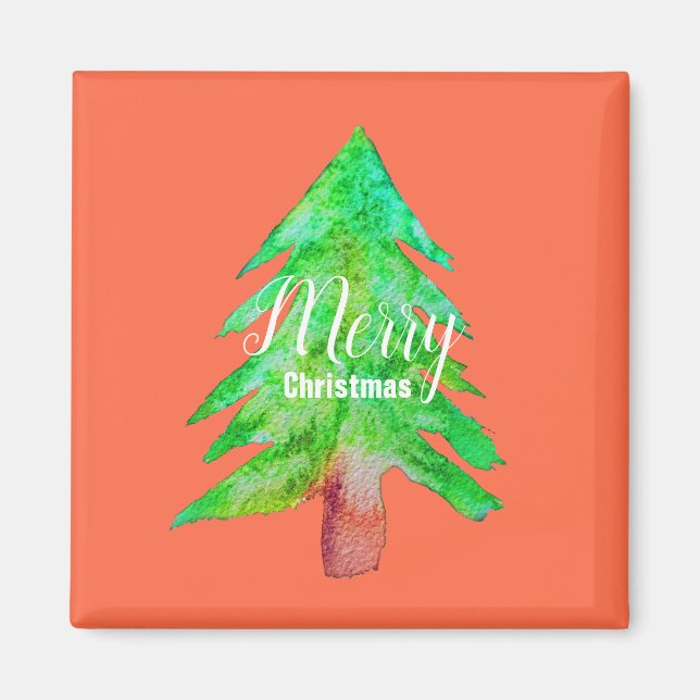 Weihnachtsbaum moderne Funkfarben Magnet (Vorne)