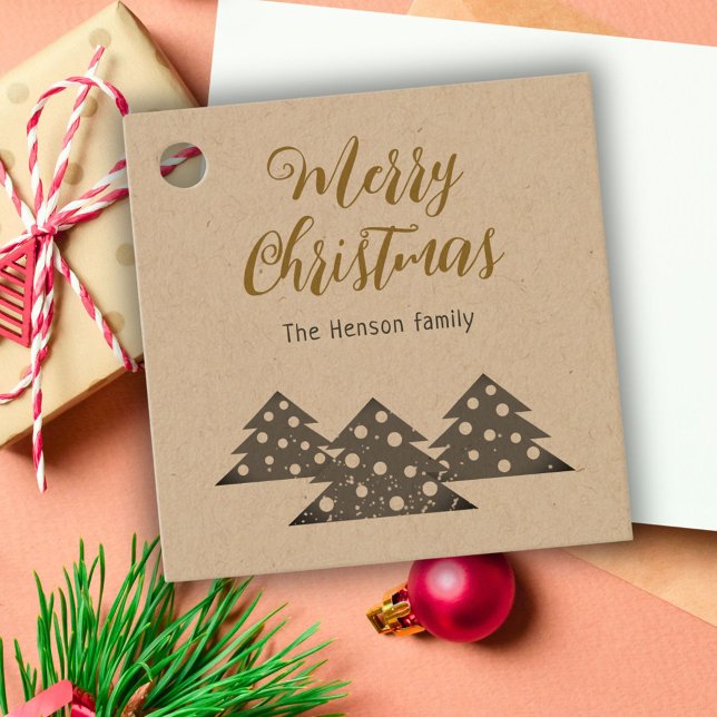 Weihnachtsbaum Moderner Familienurlaub Kraft Geschenkanhänger (Von Creator hochgeladen)