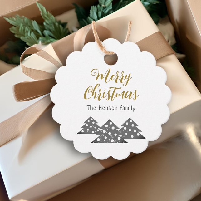 Weihnachtsbaum Moderner Familienurlaub Kraft Geschenkanhänger (Von Creator hochgeladen)