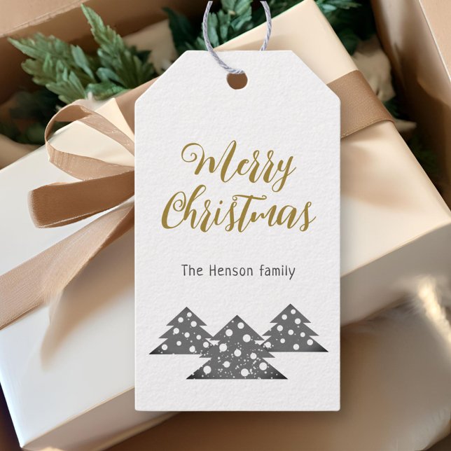 Weihnachtsbaum Moderner Minimalistischer Familienu Geschenkanhänger (Von Creator hochgeladen)