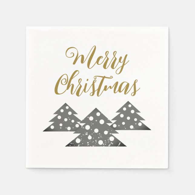 Weihnachtsbaum Moderner Minimalistischer Familienu Serviette (Vorderseite)