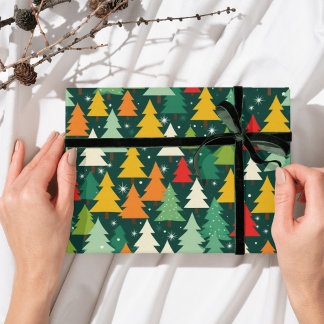 Weihnachtsbaum Modernes Wickelpapier Muster Geschenkpapier Set