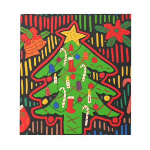 Weihnachtsbaum-Mola von der San Blas Insel Notizblock