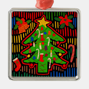 Weihnachtsbaum-Mola von der San Blas Insel Ornament Aus Metall