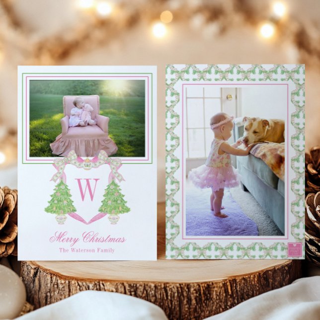Weihnachtsbaum Monogram Wappen Foto Feiertagskarte (Von Creator hochgeladen)